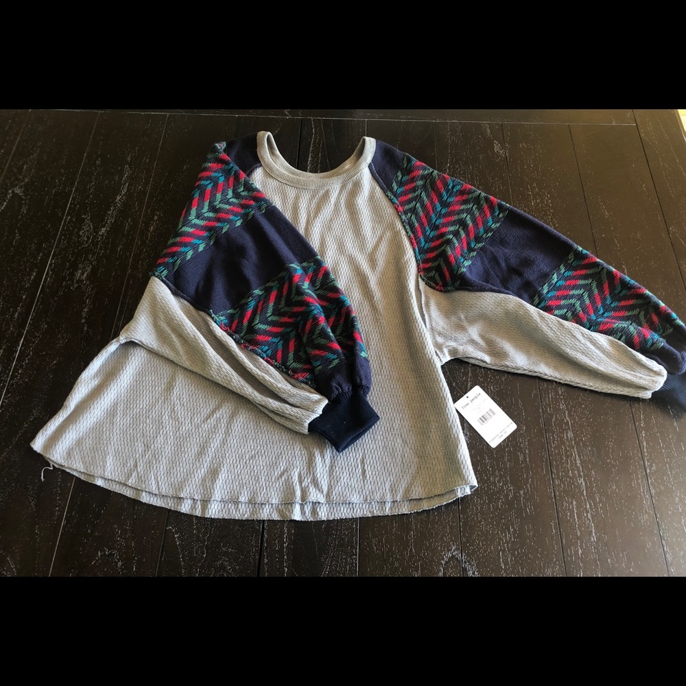 FREE PEOPLE Southwestern Sea Combo Thermal Top - Picture 3 of 6
